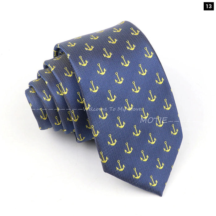 Blue Sailboat Necktie For Men Weddings Parties And Daily Wear