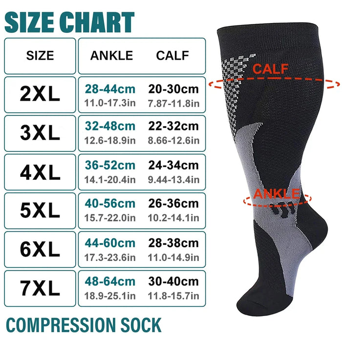 1Pair Knee Compression Socks For Blood Circulation Swelling Running