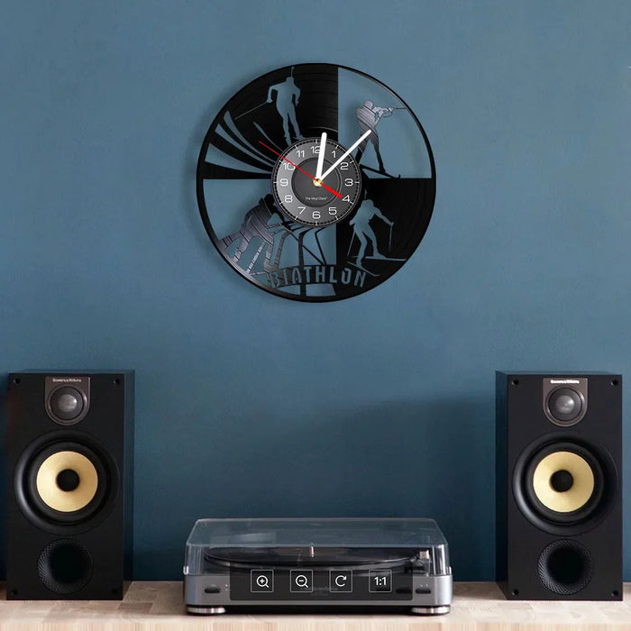 Biathlon Vinyl Record Wall Clock