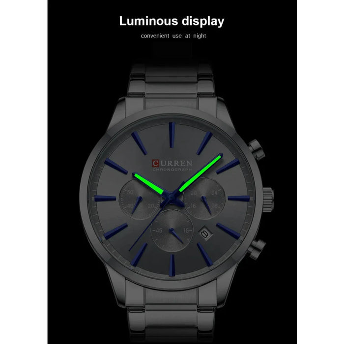 Stainless Steel Chronograph Quartz Watches With Luminous