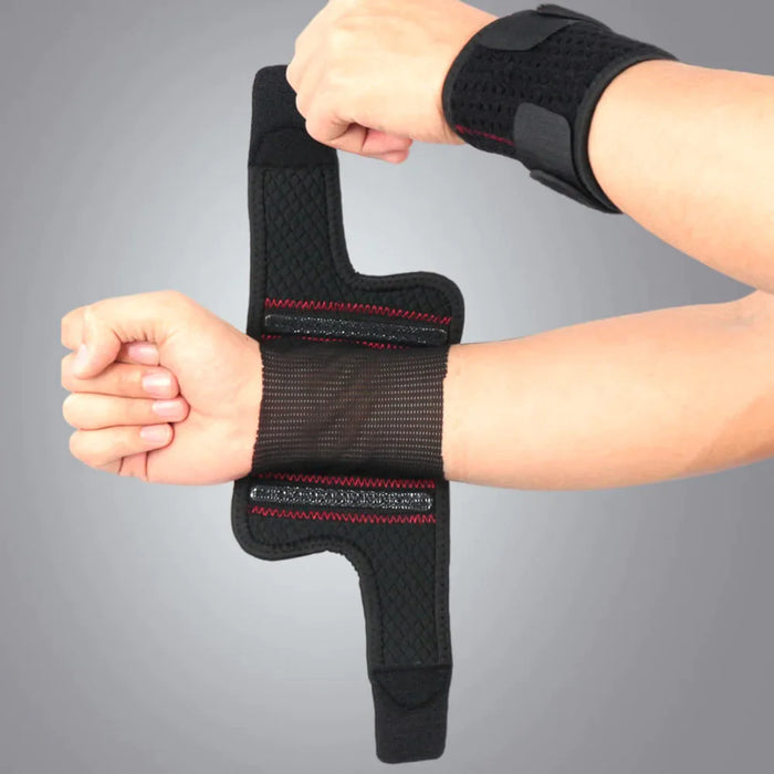 1 Pc Sports Adjustable Breathable Wrist Brace With Spring Support For Basketball Gym Training