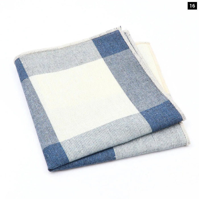 Premium Cotton Plaid Hankerchiefs Black Blue Red