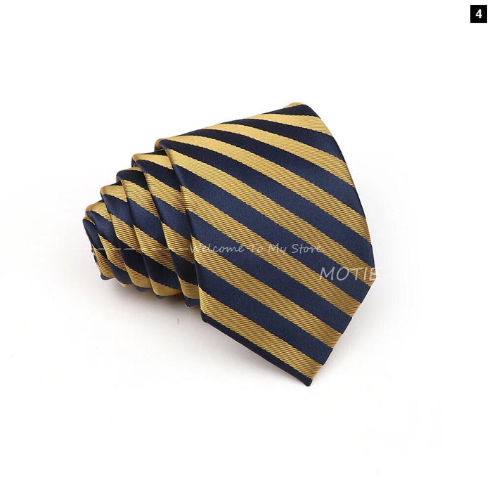 Blue Striped Necktie For Weddings And Parties