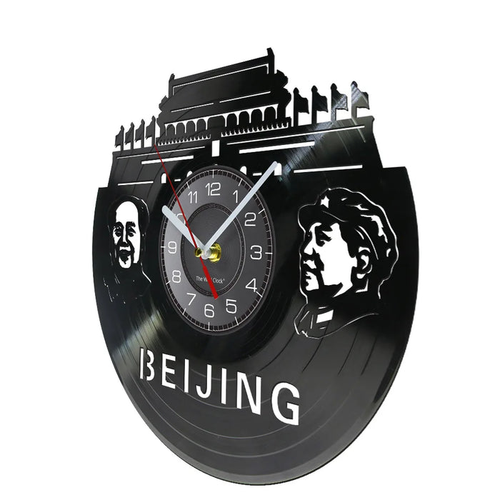 Beijing Skyline Vinyl Record Wall Clock