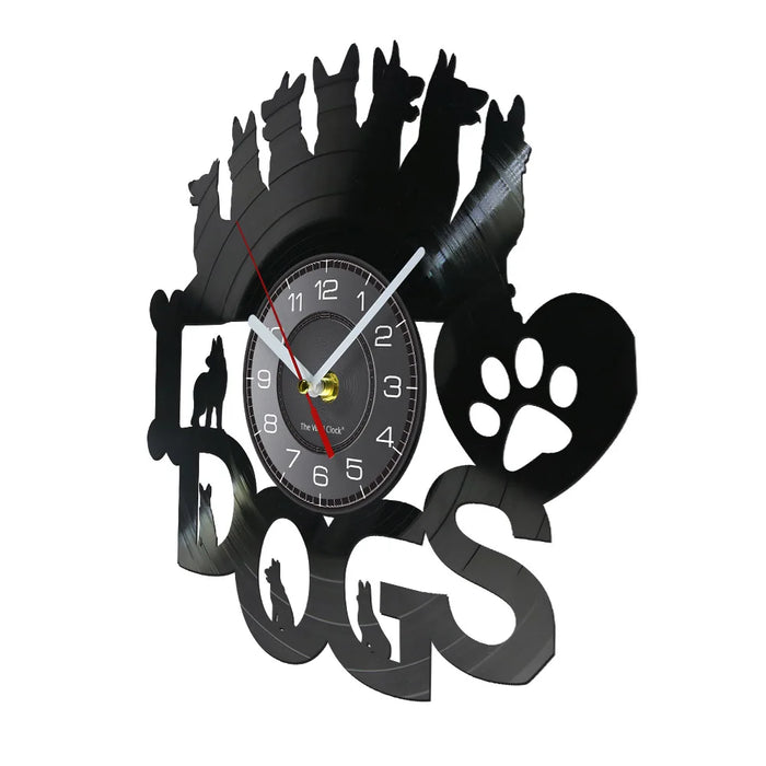 Romantic Dog Love Vinyl Record Wall Clock