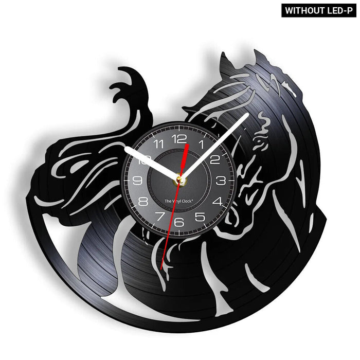 Horse Head Vinyl Record Wall Clock