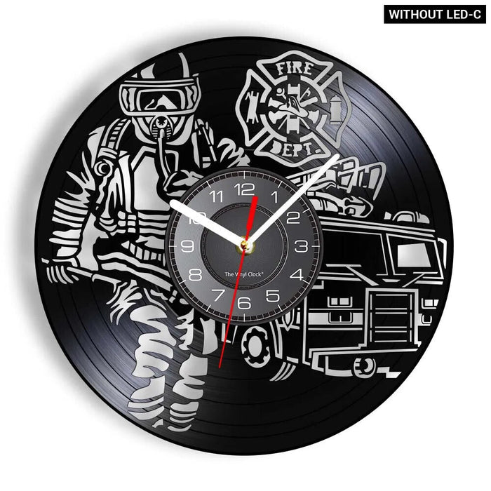 Firefighter Wall Clock With Maltese Cross Design