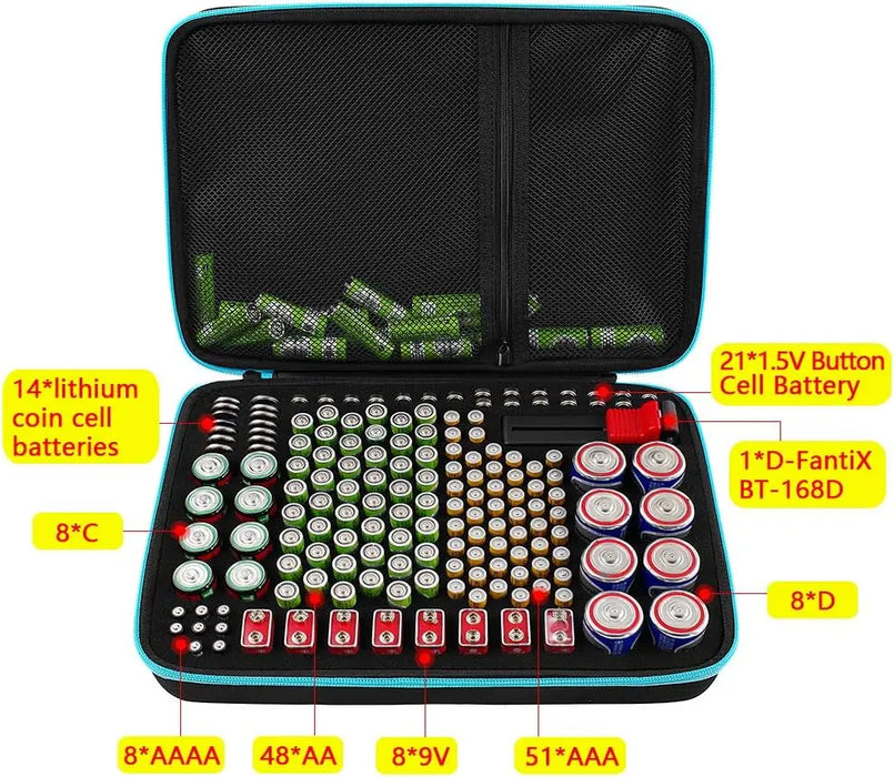 Battery Organizer Tester Holds 220 Batteries