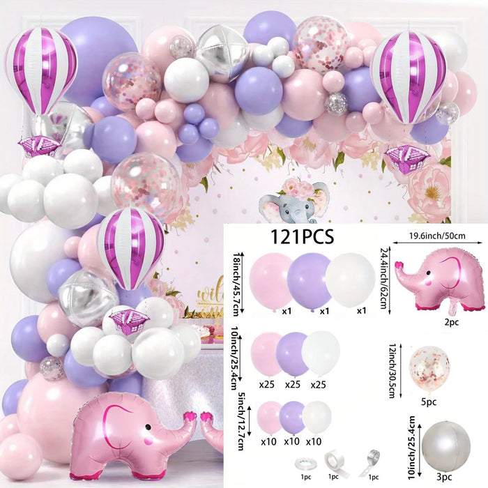121 Pcs Pink Elephant Balloon Arch Kit For Birthday Parties Friend Gatherings Engagements Anniversaries And Event Decorations