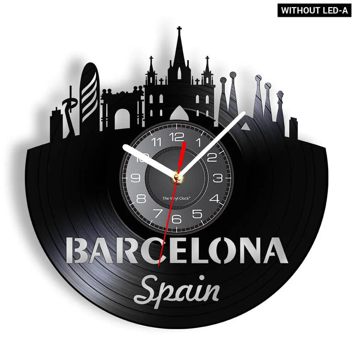 Barcelona Skyline Wall Clock