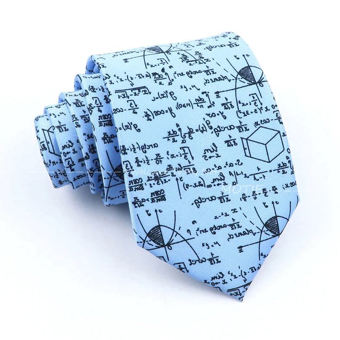 Musical Geometry Necktie Mens Blue Polyester Tie For Business And Party Wear