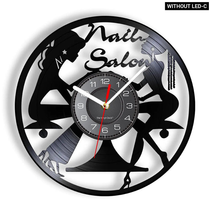 Beauty Store Wall Clock Manicure Design