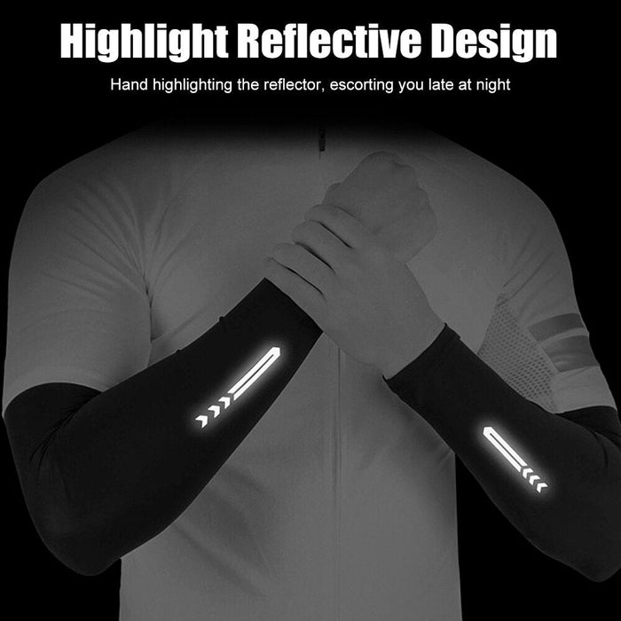 1 Pair Anti-UV Ice Cooling Reflective Arm Sleeves for Running Jogging