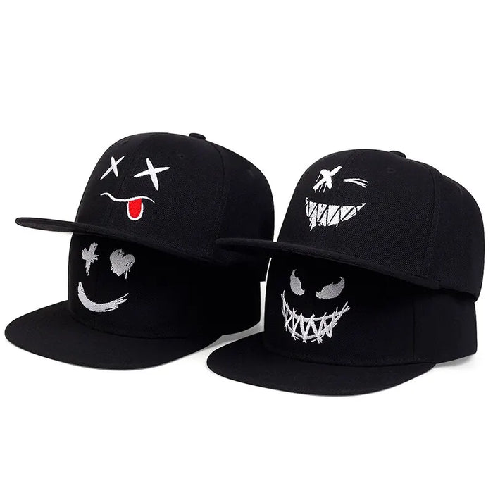 Ghost Expression Embroidered Baseball Cap / Hat