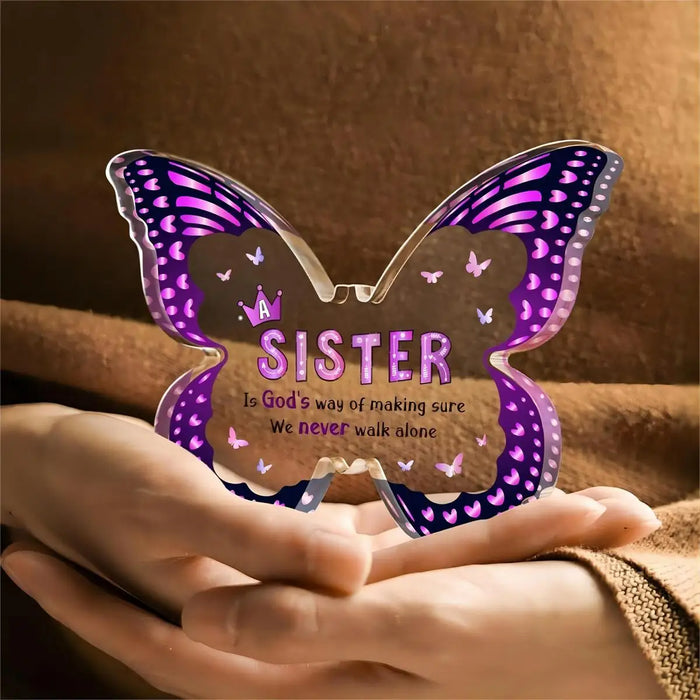 Charming Butterfly Acrylic Plate Perfect For Sister's Special Occasions