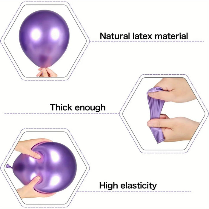 154Pcs Metal Purple Balloon Arch Kit Silver Moon Balloon Birthday Party Anniversary Engagement Graduation Ceremony Decoration