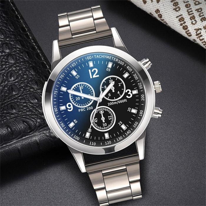 Fashion Mens Stainless Steel Watches Luxury Quartz Wristwatch Clock Men Business Casual Watch