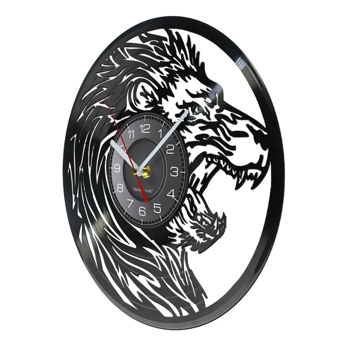 Handmade African Lion Vinyl Record Wall Clock