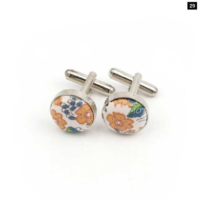 Floral Metal Cufflinks Daily Wear Accessory