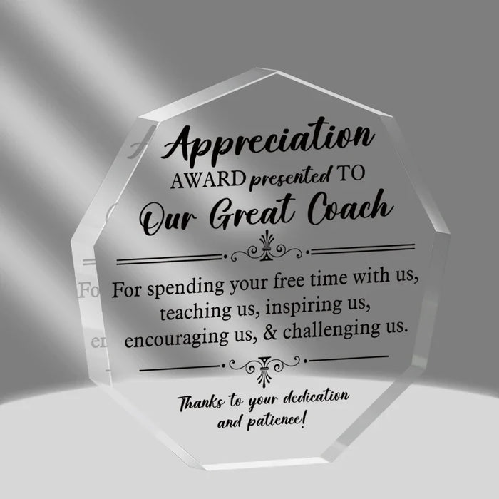 Coach Appreciation Table Decor For Baseball Basketball Soccer Hockey