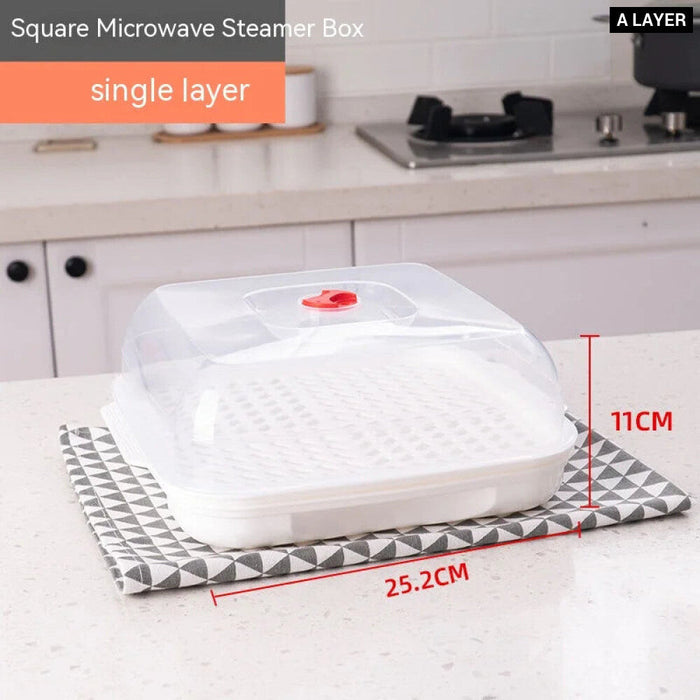 Multi Layer Microwave Steamer For Buns And Rice