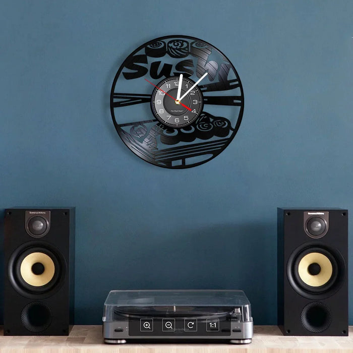 Japanese Cuisine Vinyl Record Clock