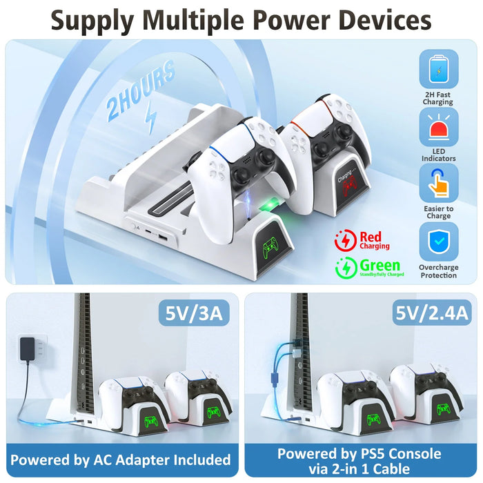 Ps5 Cooling Stand Dual Charger Headset Holder