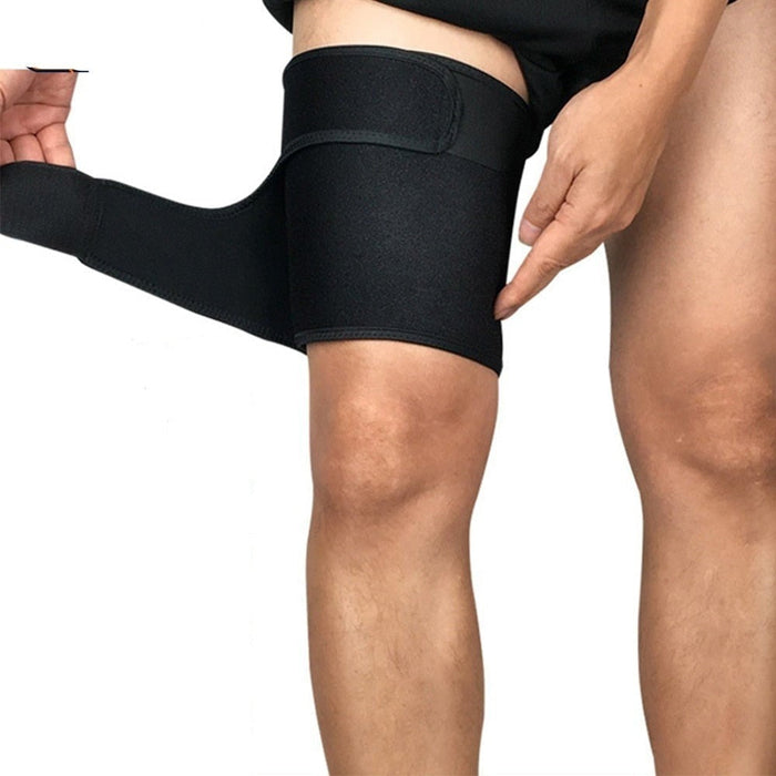 Non-Slip Adjustable Thigh Support Brace With Nylon Button for Sore Hamstring Groin & Quad