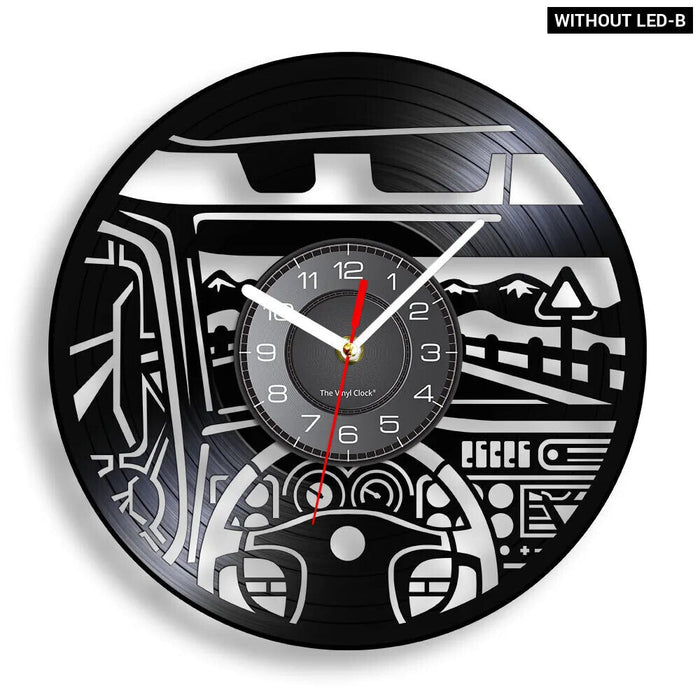 Vinyl Record Truck Driver Wall Clock