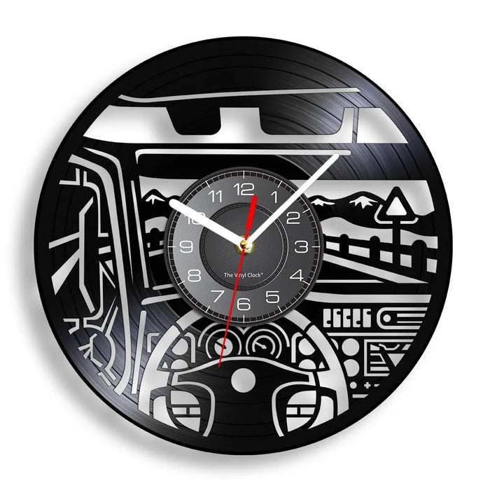 Vinyl Record Truck Driver Wall Clock