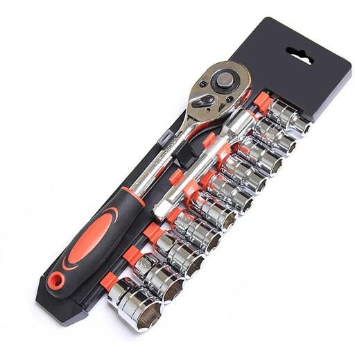 12 Piece Metric Socket Wrench Set For Garage Repair