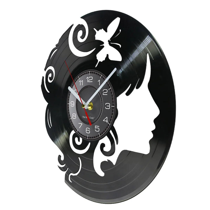 Floral Butterfly Wall Clock For Fashionable Lady