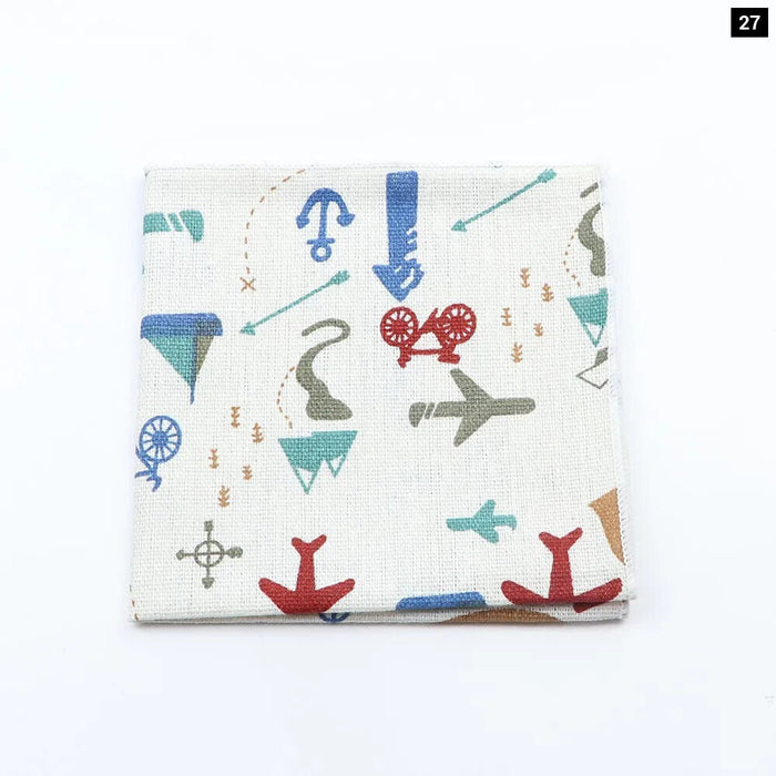 Colourful Cartoon Linen Handkerchief For Weddings And Parties