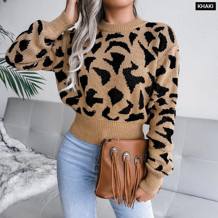 Leopard Pattern Sweater For Women