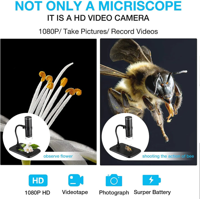 Portable Wireless Microscope 50X To 1000X Magnification