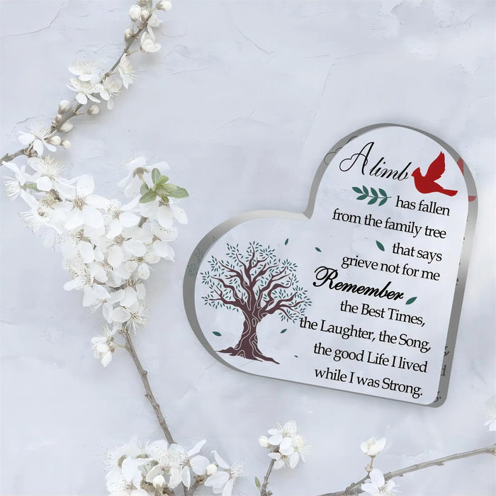 Family Tree Bereavement Sign Acrylic Funeral Gift