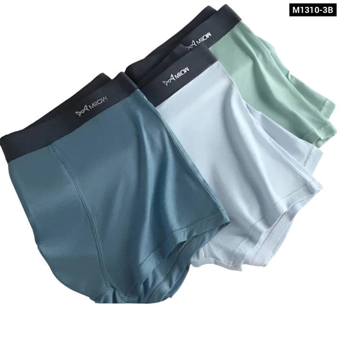 Pack Of 3 Ice Silk Mens Boxer Briefs