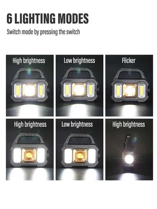 Rechargeable Led Flashlight Solar Charging 6 Modes