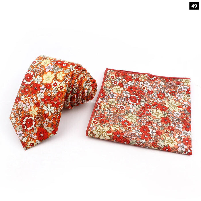 Floral Cotton Tie Set For Parties And Daily Wear