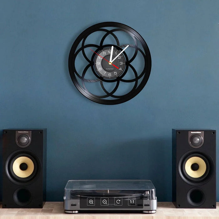 Geometric Flower Of Life Vinyl Wall Clock