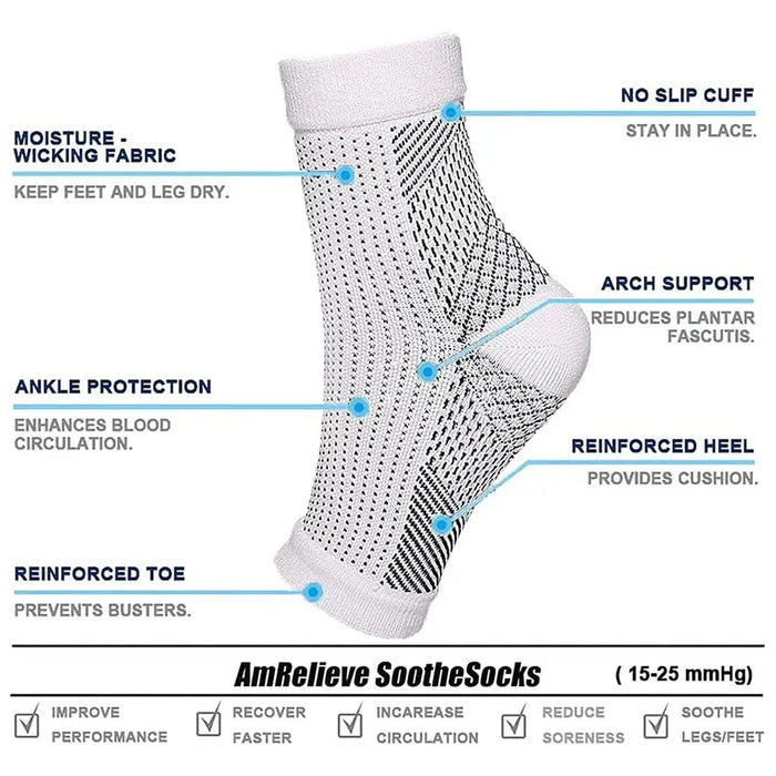 1 Pair Soothe Compression Socks For Neuropathy Pain And Ankle Brace Plantar