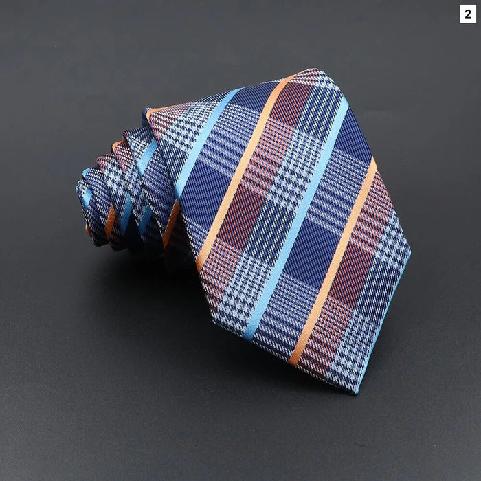 Classic Jacquard Plaid Tie For Business Weddings And Daily Wear