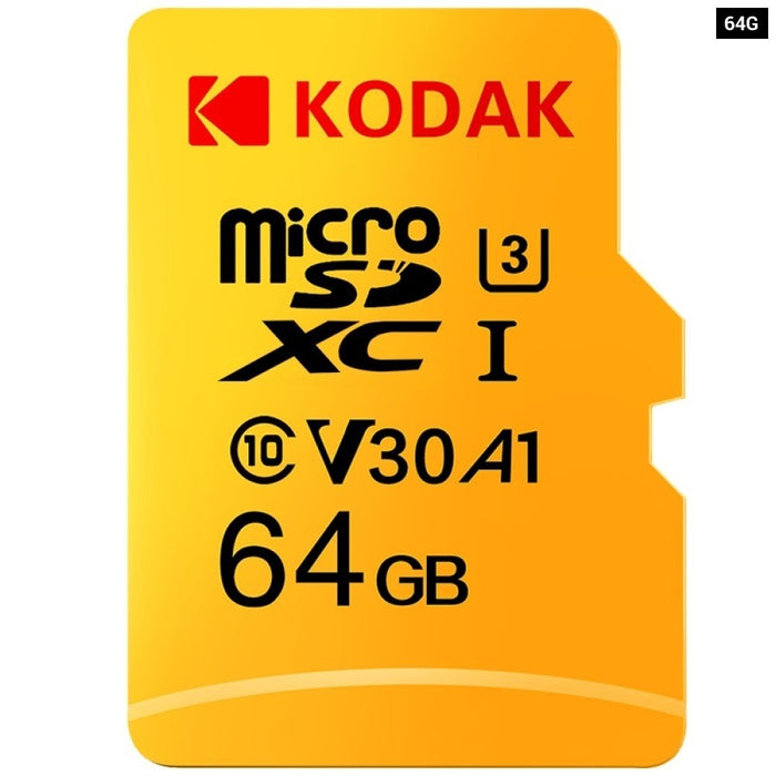 Kodak Micro SD Card Memory Card Class 10 64GB U3 4K High Speed Cartao De Memoria Flash Memory TF Mecard C10