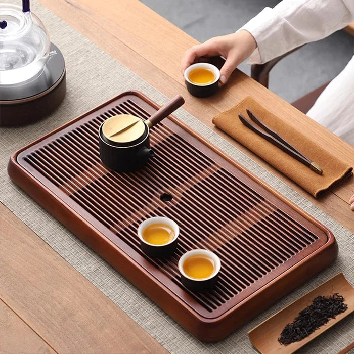 Decorative Bamboo Coffee Tray Set For Kitchen And Restaurant