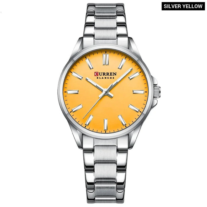 Simple Casual Stainless Steel Quartz Pointers Wristwatches For Women