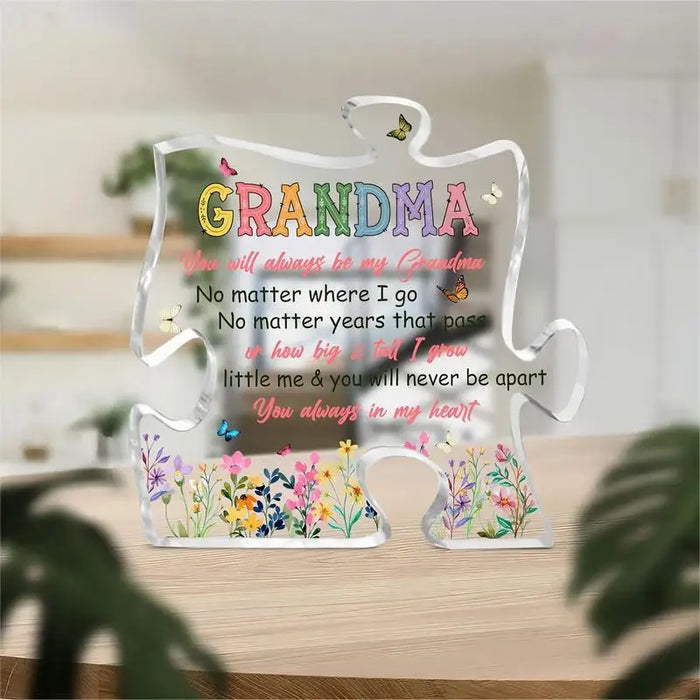 Grandma Puzzle Sign Acrylic Table Decor With Love From Grandkids