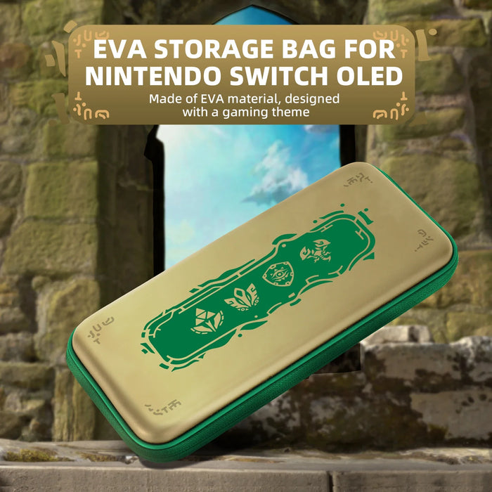 Golden-Green Eva Storage Bag Console Carry Case Compatible Nintendo Switch/Oled