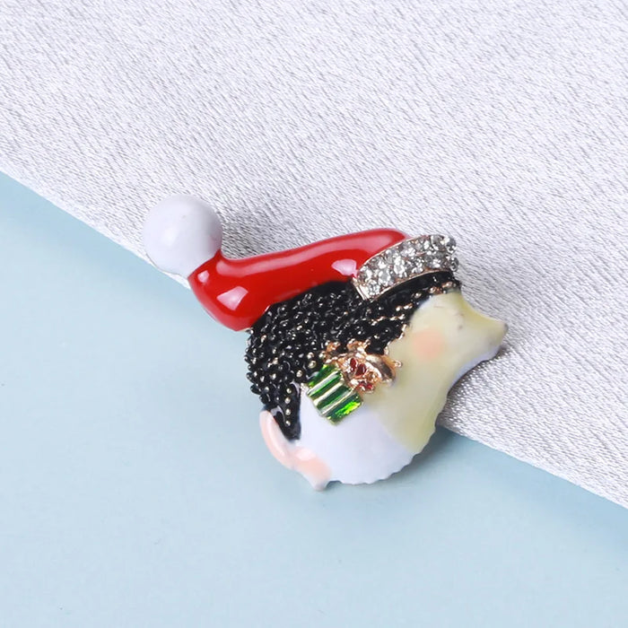 Hedgehog Brooch Red Hat Enamel Pin For Women