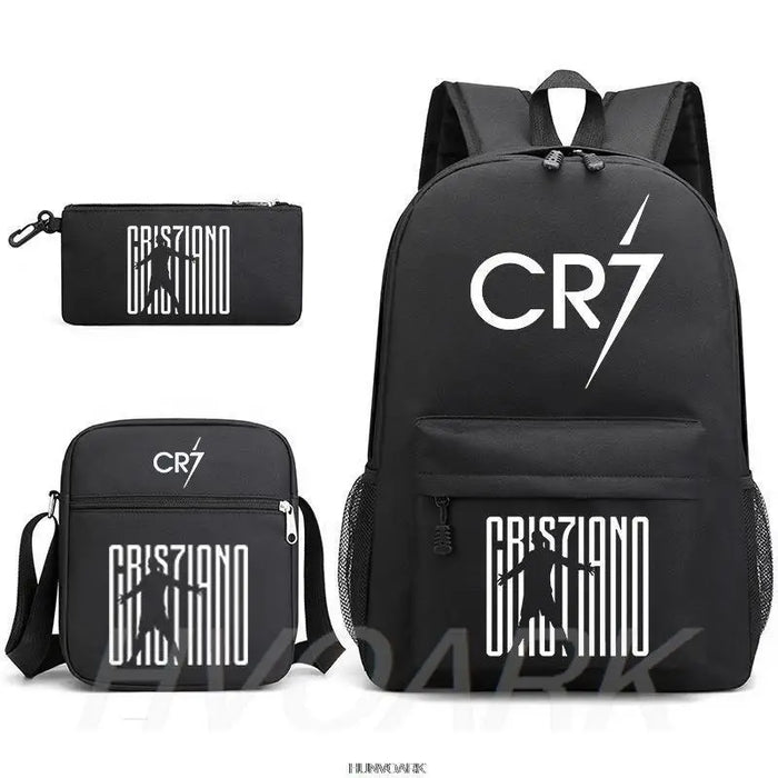 Unisex Cr7 Kids School Book Bags 3Pcs