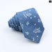 Classic Denim Floral Tie 7cm Skinny Cotton Feather Dot Mens